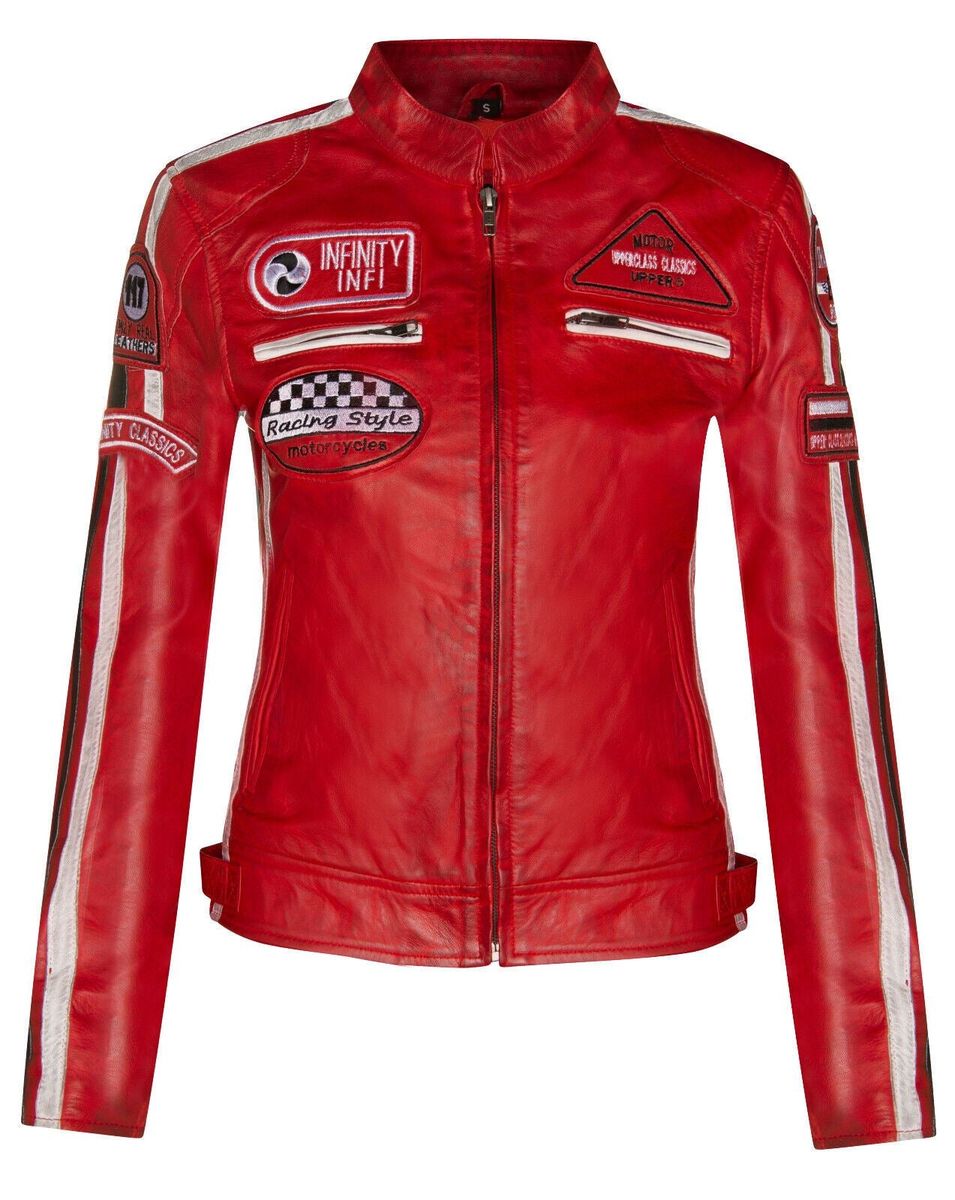 Damen Agadir Racer Lederjacke