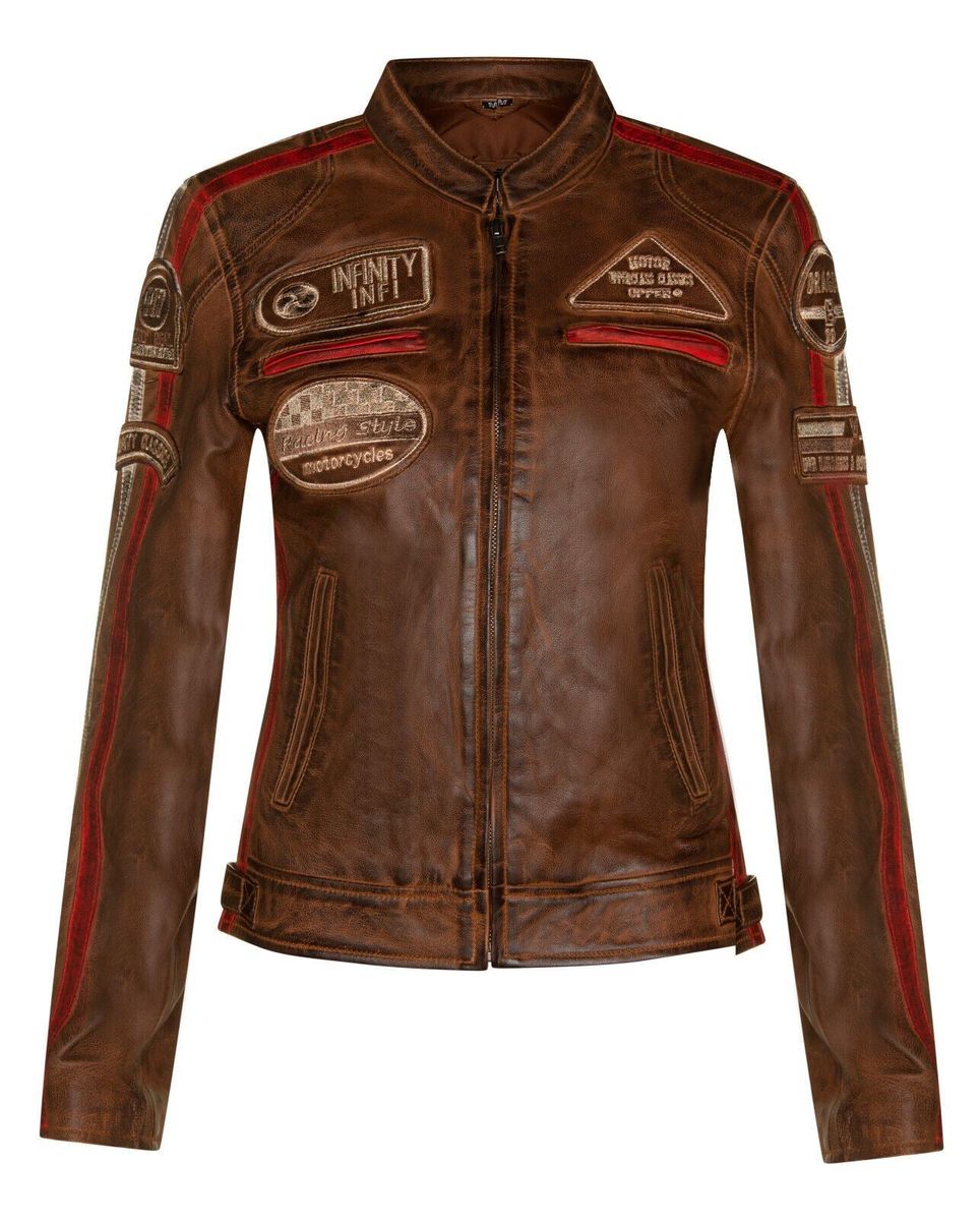 Damen Agadir Racer Lederjacke