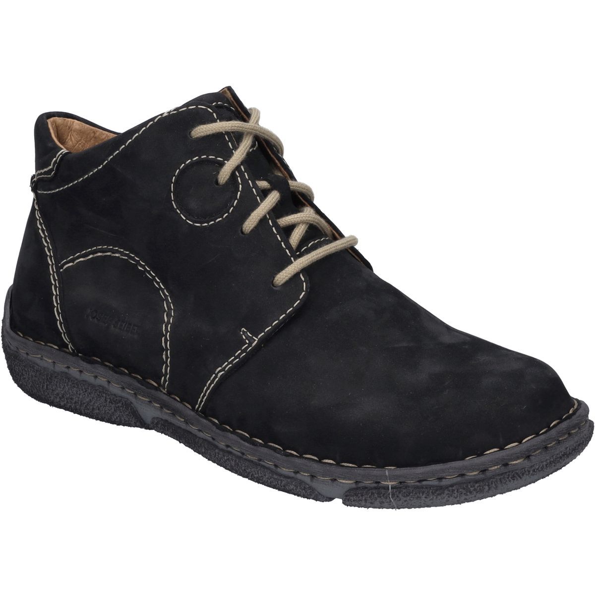 Lässiger Nubukleder-Schnürstiefel