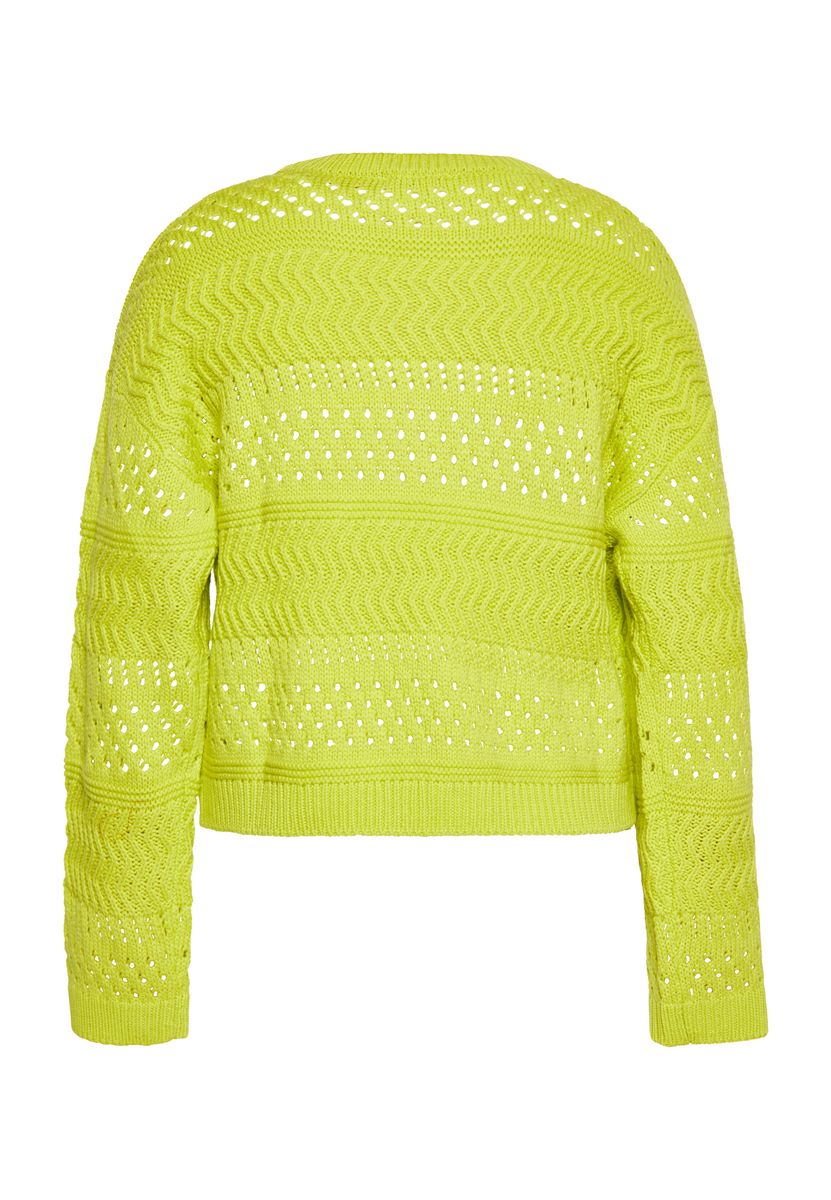 Strukturierter Grobstrickpullover im Lochmuster