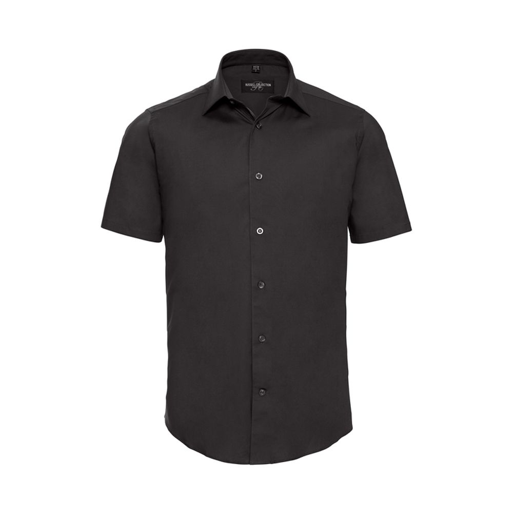 Russell Collection - Hemd für Herren kurzärmlig (Schwarz)