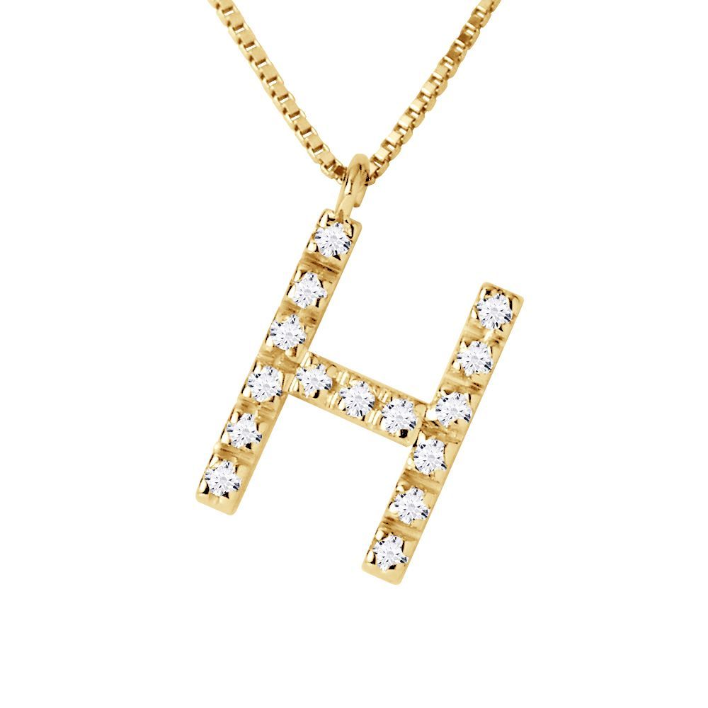 Diamant-Halskette mit Buchstabe H