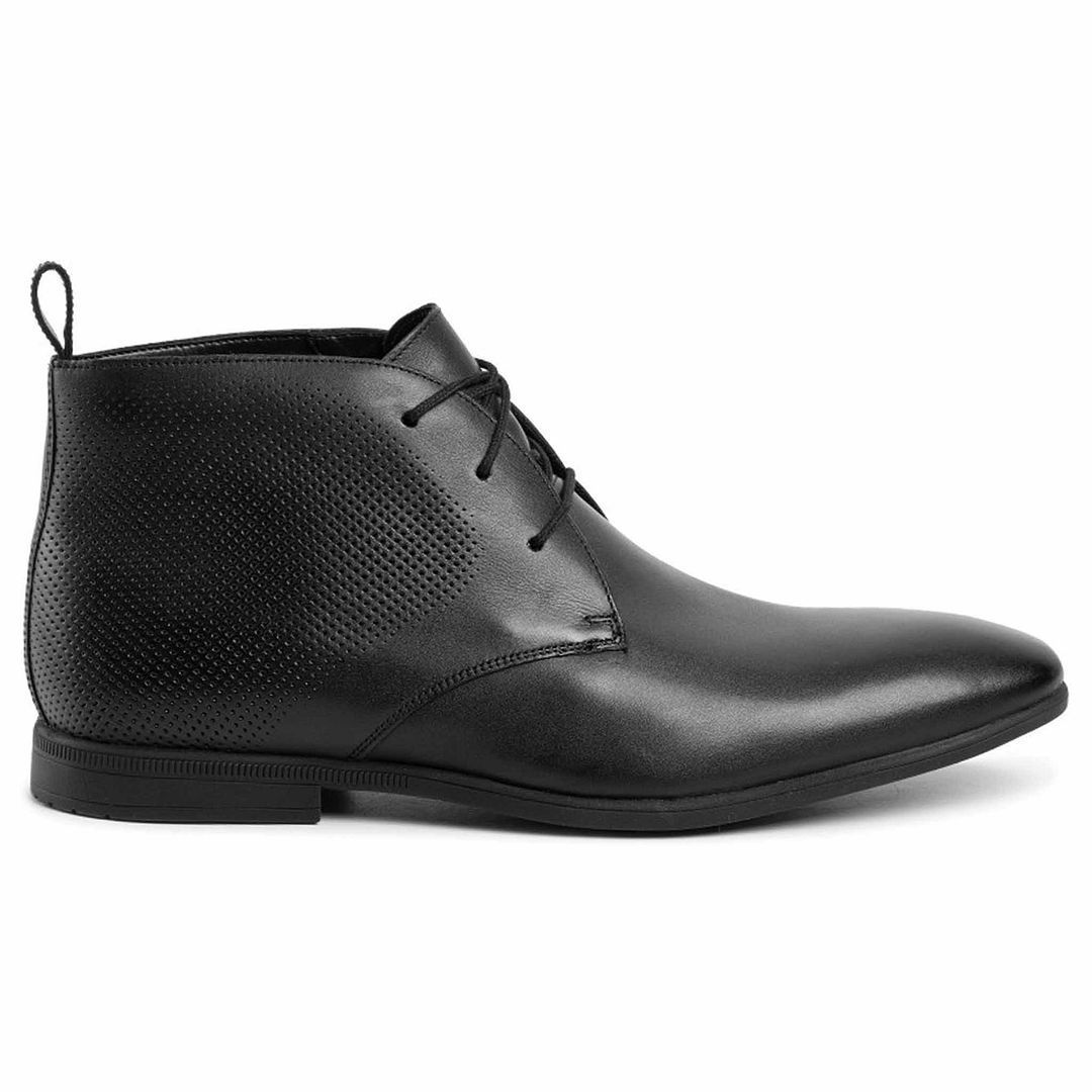Herren Leder Chukka Stiefel mit Perforation