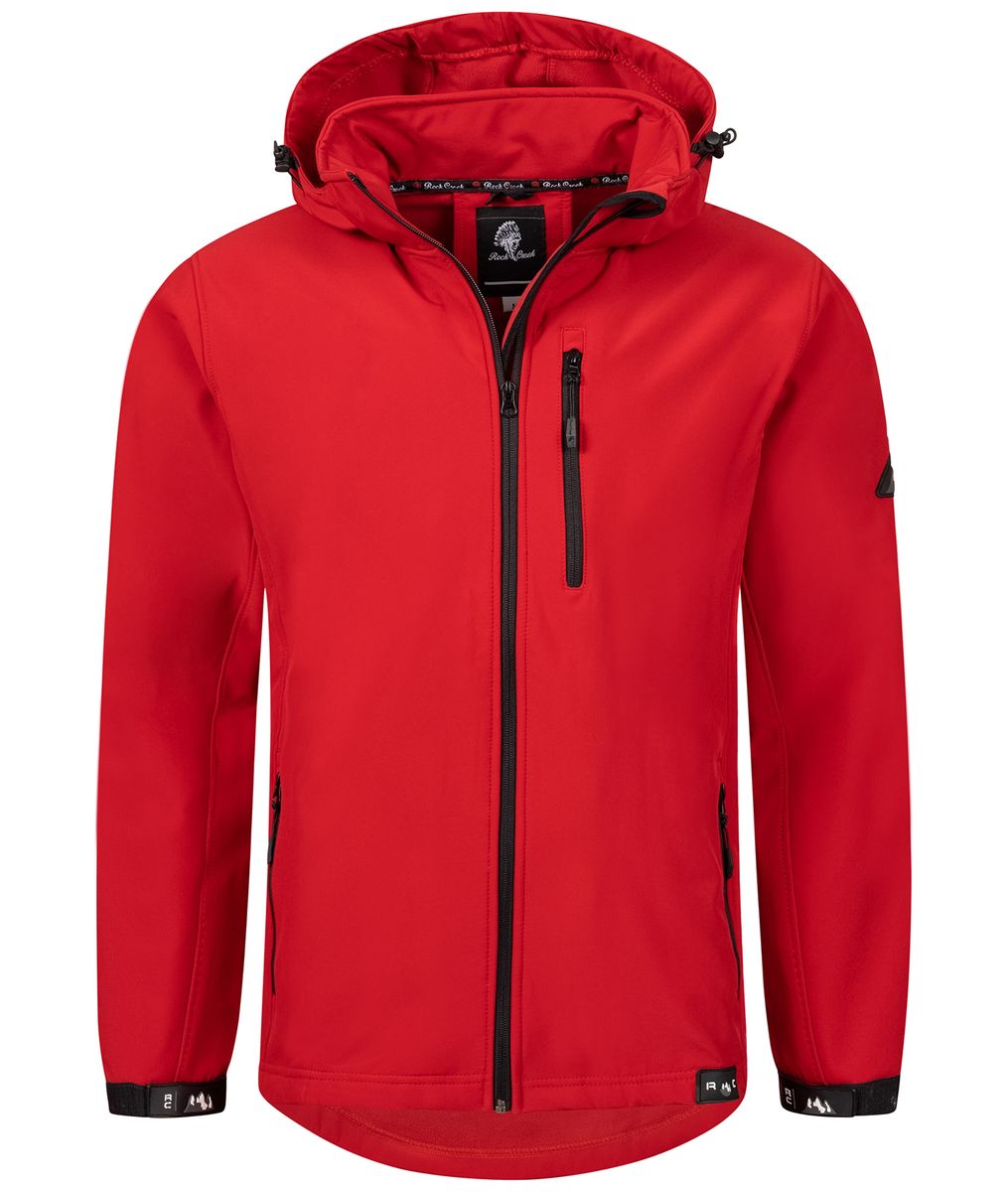 Rot-schwarze Softshelljacke