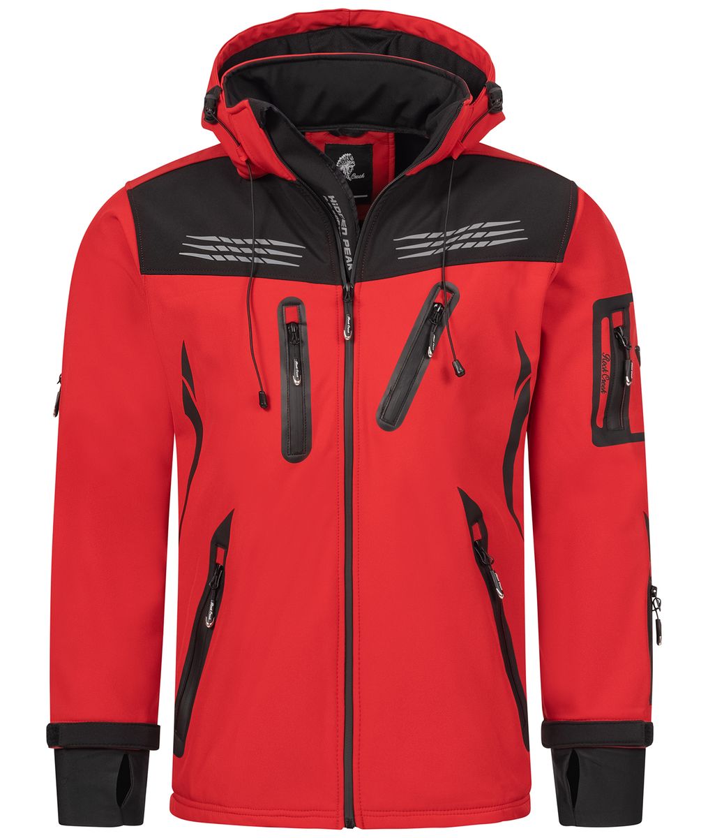 Rot-schwarze Softshelljacke