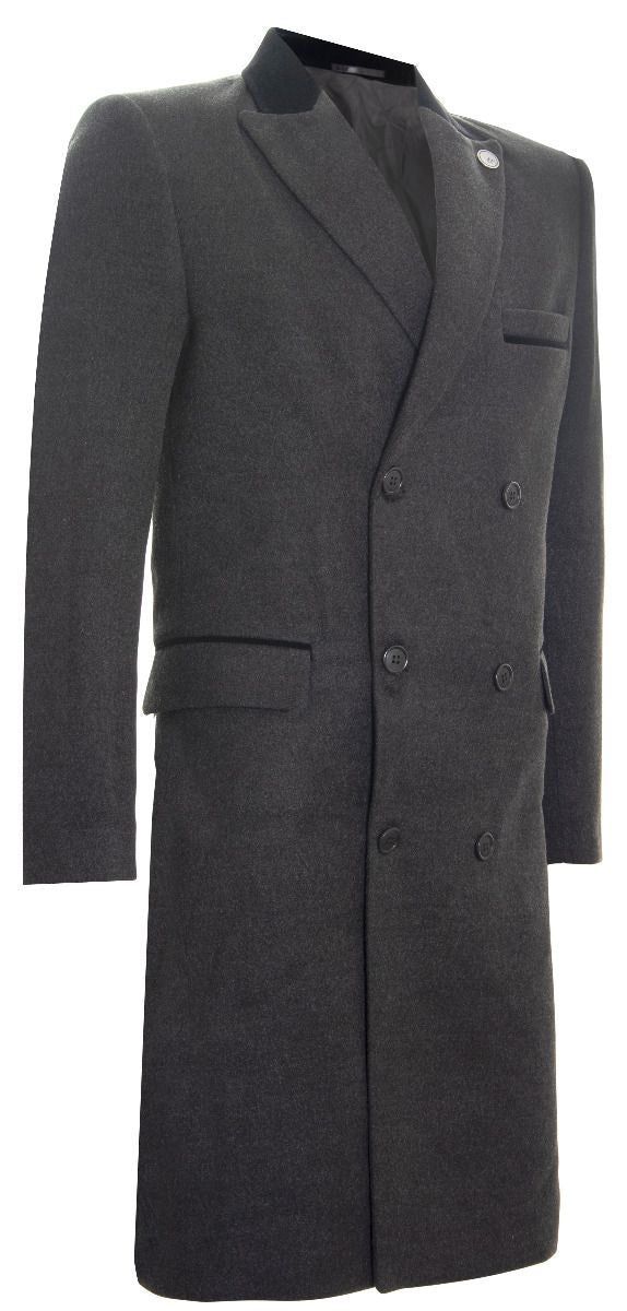 Zweireihiger langer Crombie-Mantel