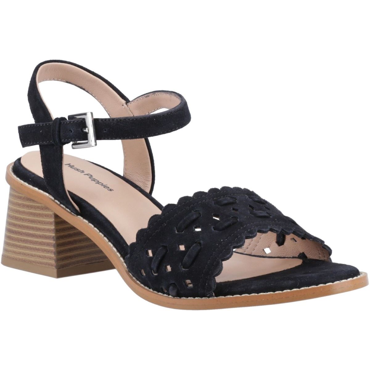 Hush Puppies Lacie Veloursleder Damenschwarze Sandalen