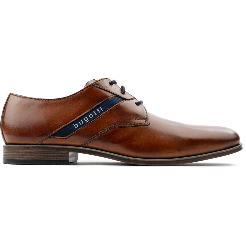 Schwarze Derby Schuhe mit Lederperforation