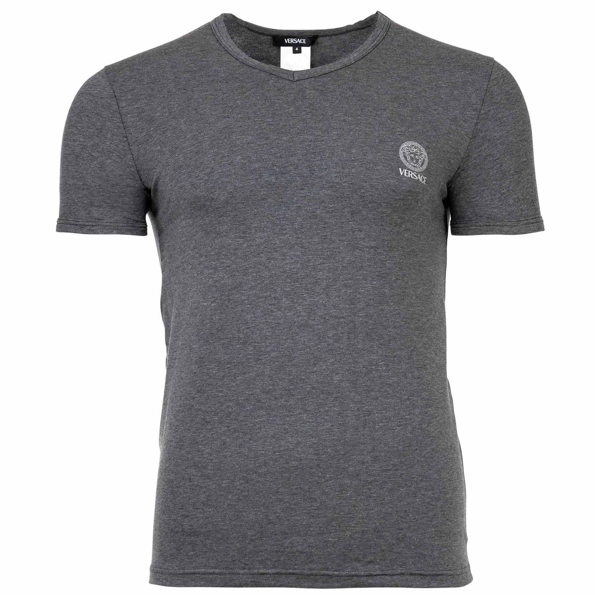 Versace T-Shirt mit Logo und V-Ausschnitt