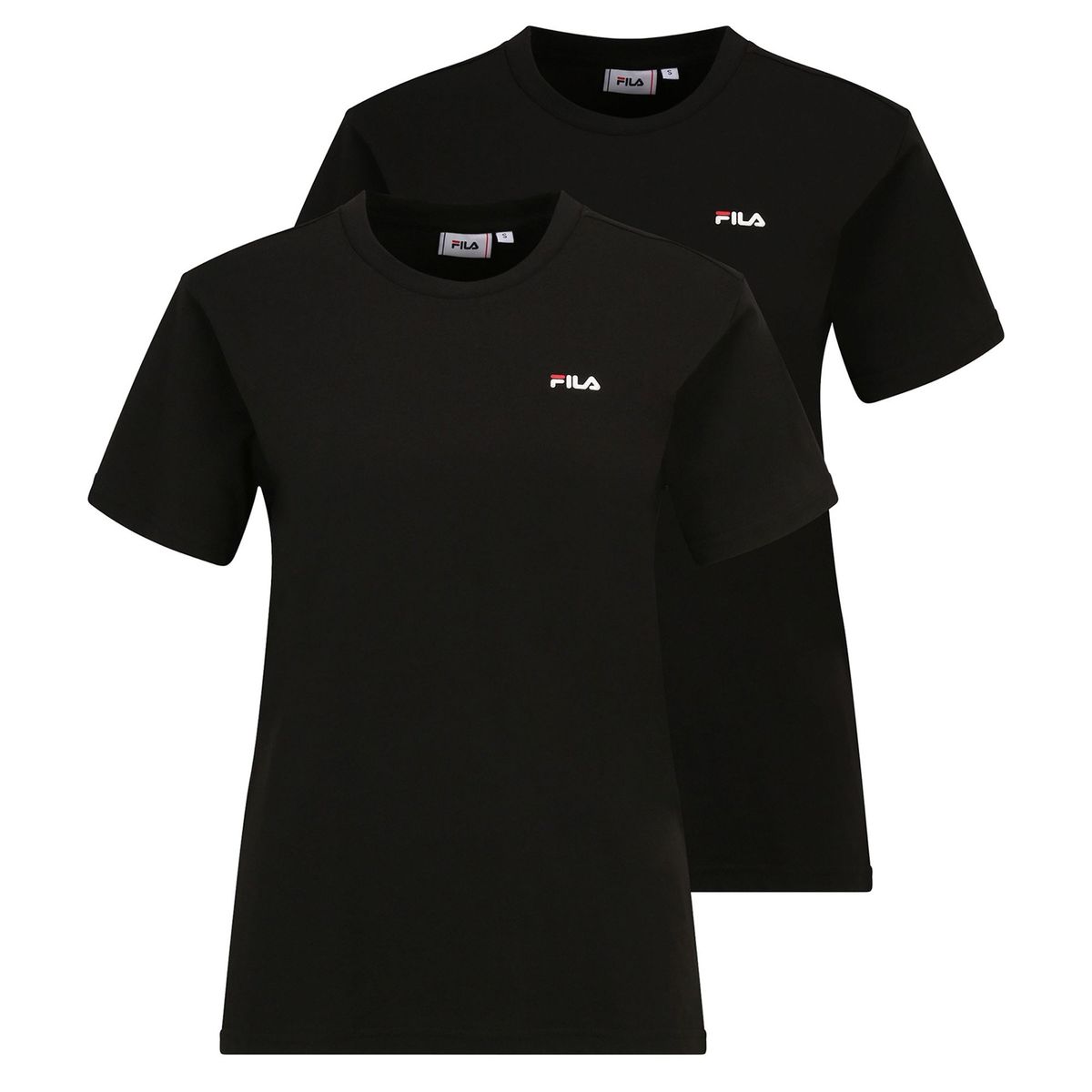 Minimalistisches Schwarzes Baumwoll-T-Shirt Doppelpack
