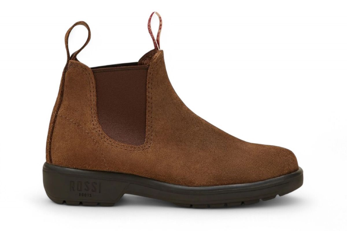 Rustikaler brauner Chelsea-Stiefel aus Wildleder