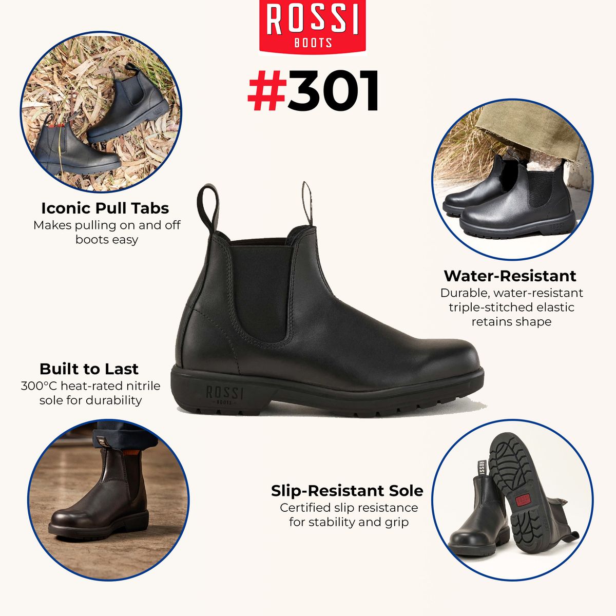 Robuste Vollleder Chelsea-Boots
