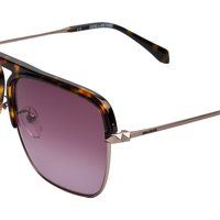 Quadratische Halbrand-Sonnenbrille mit Metallakzenten