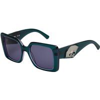 Rechteckige Acetat-Sonnenbrille mit Metalldetail