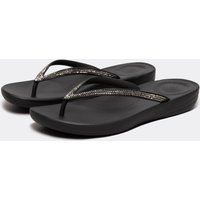 FitFlop Iqushion Sparkle Damen Gummizehenstegsandalen In Schwarz