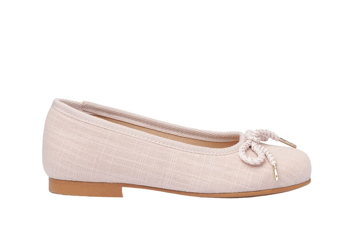 Elegante Ballerinas aus Leinen mit Schleife