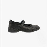 VELOCITY POUTY Mädchen Leder-Schulschuhe Schwarz