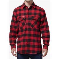 Hard Yakka LANGARM KARO FLANELL Herrenhemden Rot