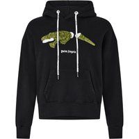 Baumwoll-Kapuzenpullover mit Krokodilgrafik