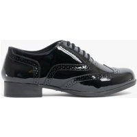 KADA Mädchen Schulschuhe Schwarz Lack