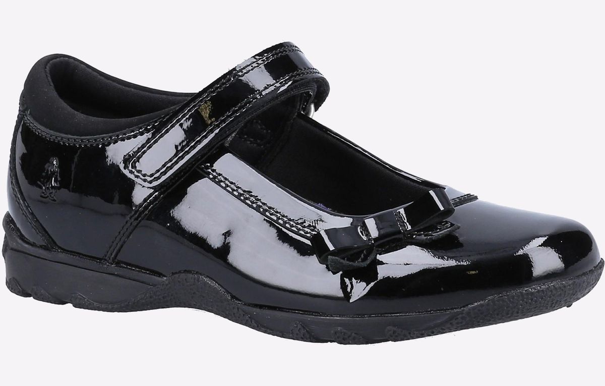 Lack-Spangenschuhe mit Schleife