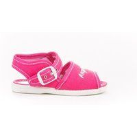 Fuchsiafarbene Canvas Sandale mit Schnallenriemen