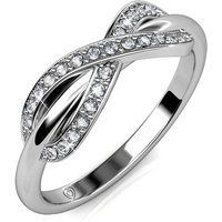 Silberner Kristall Infinity Ring