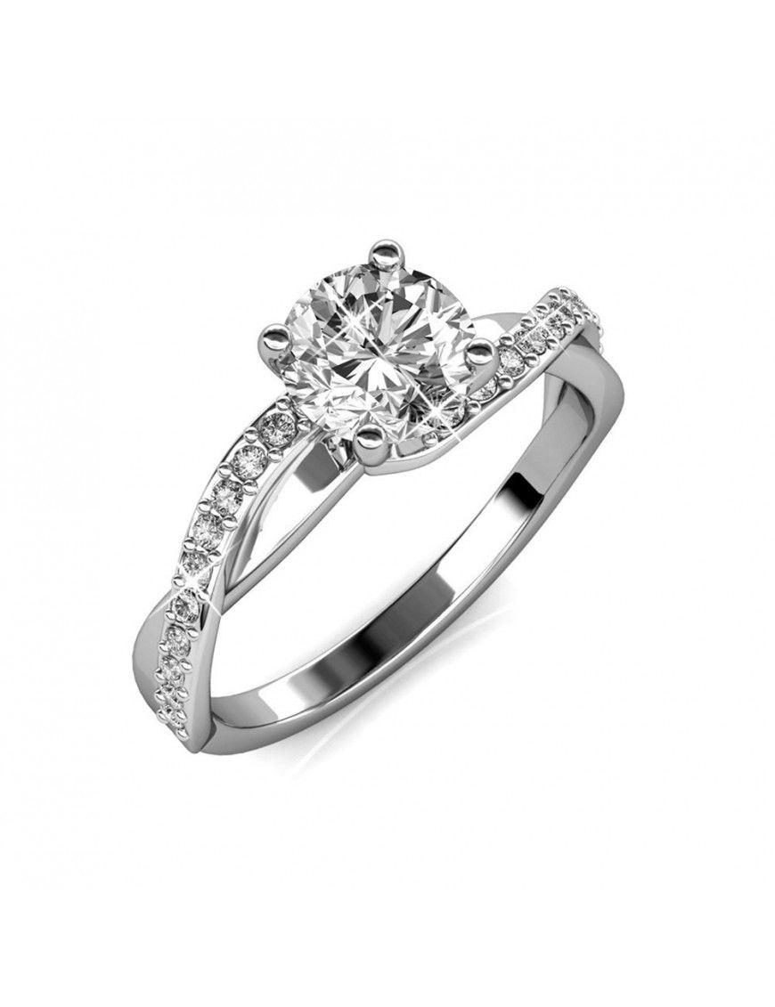 Eleganter Solitärring mit gedrehtem Band
