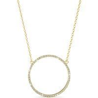 Kristall-Kreis-Anhänger Halskette in Gold