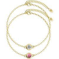 Kristall- und Edelstein-Lünetten-Armband-Set