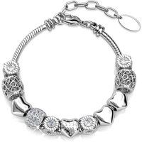 Silbernes Charm-Armband mit Kristallen