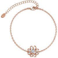 Roségold Kristall Blumen Armband