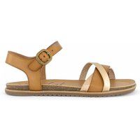 Flache Riemchensandalen mit Schnalle und Kreuzriemen