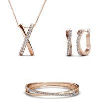 Schmuckset aus Roségold mit Kristallen