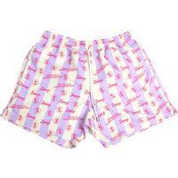 Herren Badeshorts mit Streifen und Logo-Print