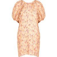 Mini-Kleid mit Blumenmuster und Puffärmeln