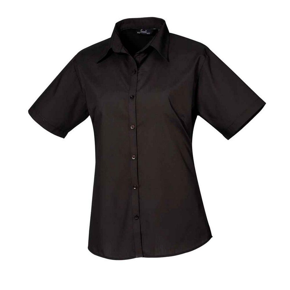 Premier - Bluse für Damen kurzärmlig (Schwarz)