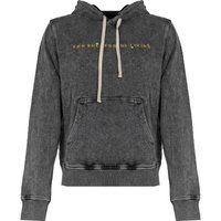 Grauer Kapuzenpullover mit Distressed-Effekt und Aufdruck