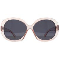 Runde übergroße Sonnenbrille in Transparentrosa