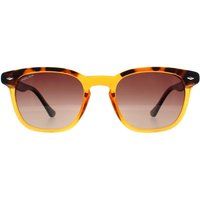 Rechteckige Sonnenbrille Honig Havanna Braun
