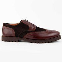 Zweifarbiger Leder Oxford Schuh mit Flügelkappe