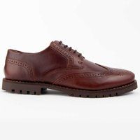 Brauner Leder Oxford Wingtip Schnürschuh