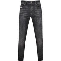 Verwaschene schwarze Slim Fit Jeans