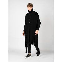 Herren Schwarzer Strick Rollkragen Poncho