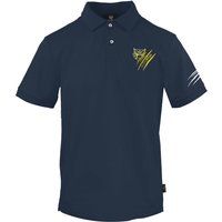 Marineblaues Baumwoll-Poloshirt mit Logo-Detail