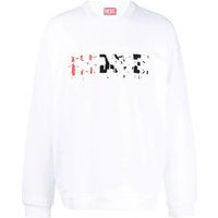 Weißes Baumwoll-Sweatshirt mit Logo-Print
