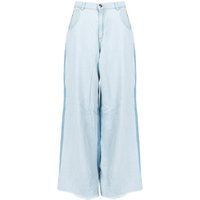 Weite Jeanshose mit ausgefranstem Saum