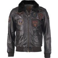 Top Gun Leder Blouson Jacke mit Aufnähern