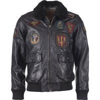 Top Gun Leder Blouson Jacke mit Aufnähern