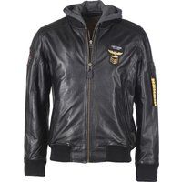 Top Gun Lederjacke mit Kapuze